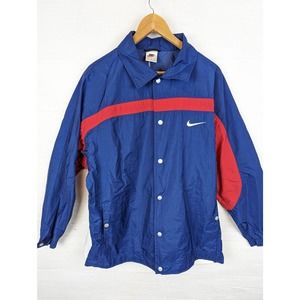 Vintage Nike Nylon Windbreaker Men's L Large Snap Front 1990s 1980s